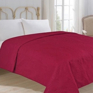 Jahu přehoz na postel jednobarevný na dvoulůžko 220x240 cm uni vínový