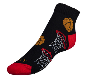 Bellatex Ponožky nízké Basketbal černá, červená