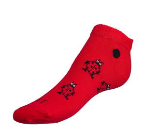 Bellatex Ponožky nízké Berušky červená, černá