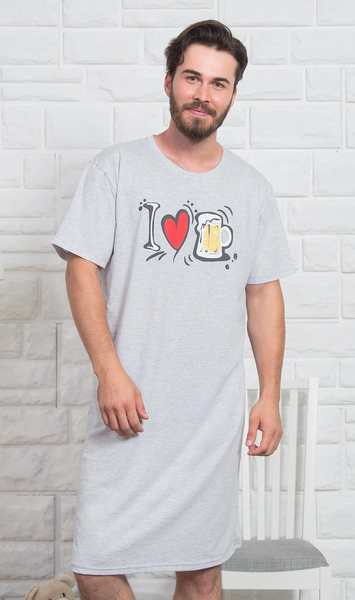 Pánská noční košile s krátkým rukávem I love beer